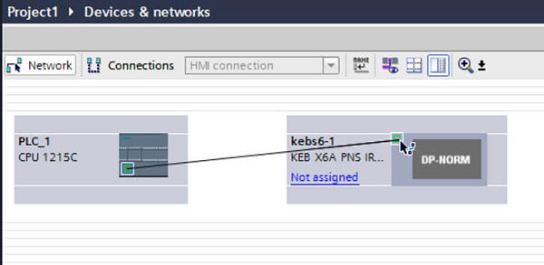 TIA Portal Connect KEB device to PLC