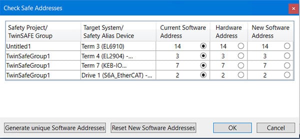 Beckhoff TwinCAT setup_Figure 21 - Safe Addresses