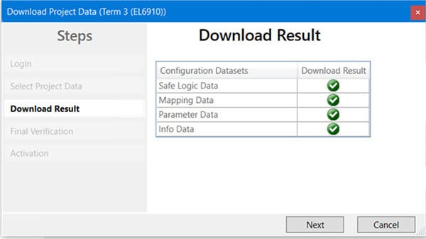 Beckhoff TwinCAT setup_29_download successful