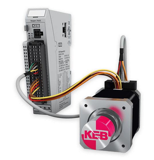 Stepper module connected to a stepper motor.