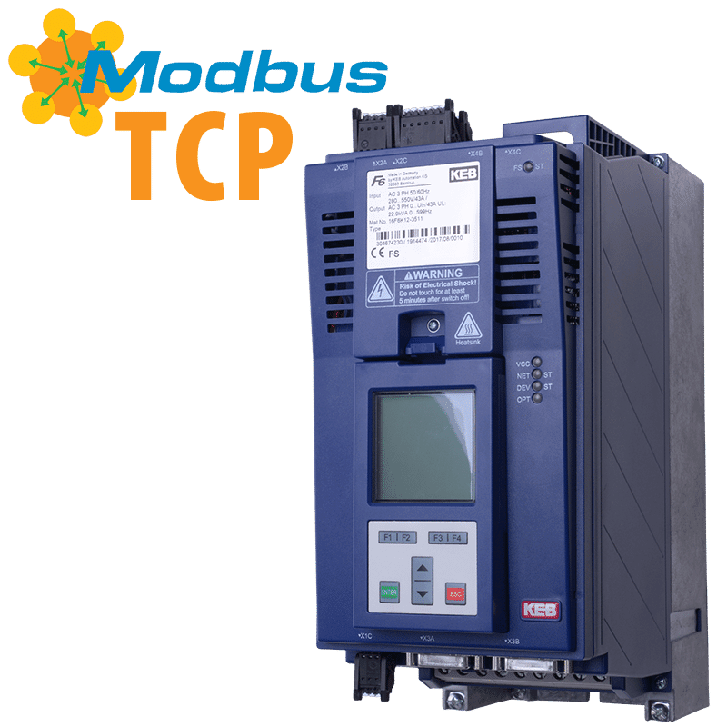 image of KEB F6 VFD with Modbus TCP/IP communication