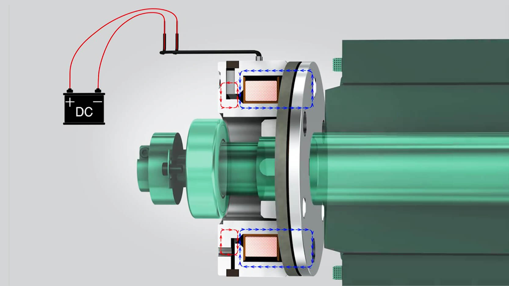 Permanent Magnet Brake animation video cutaway