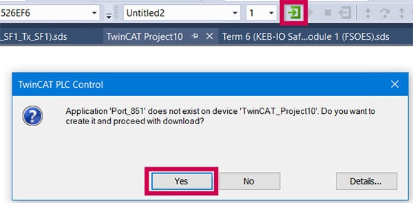 Beckhoff TwinCAT setup_Figure 32 - Login and download online