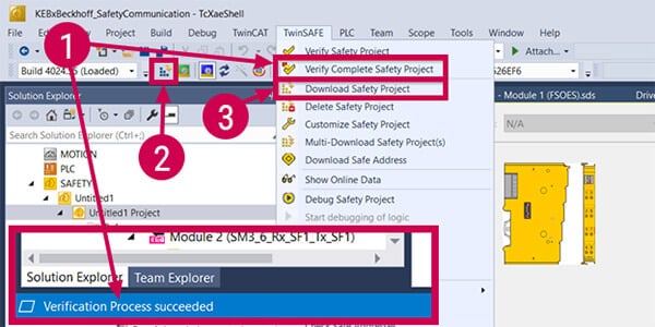 Beckhoff TwinCAT setup_Figure 26 - Verify activate configuration and download safety