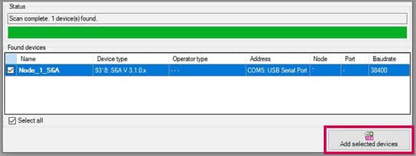 add selected devices in Combivis 6 software