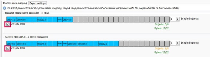 Activate process data in COMBIVIS 6 software
