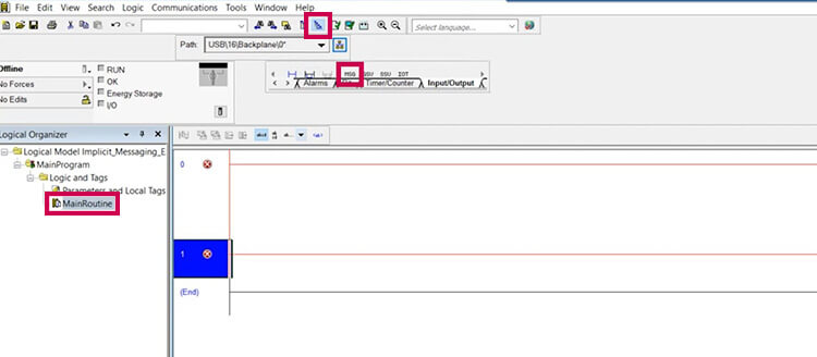 Figure 2 shows how to add MSG message ladder to logical model window
