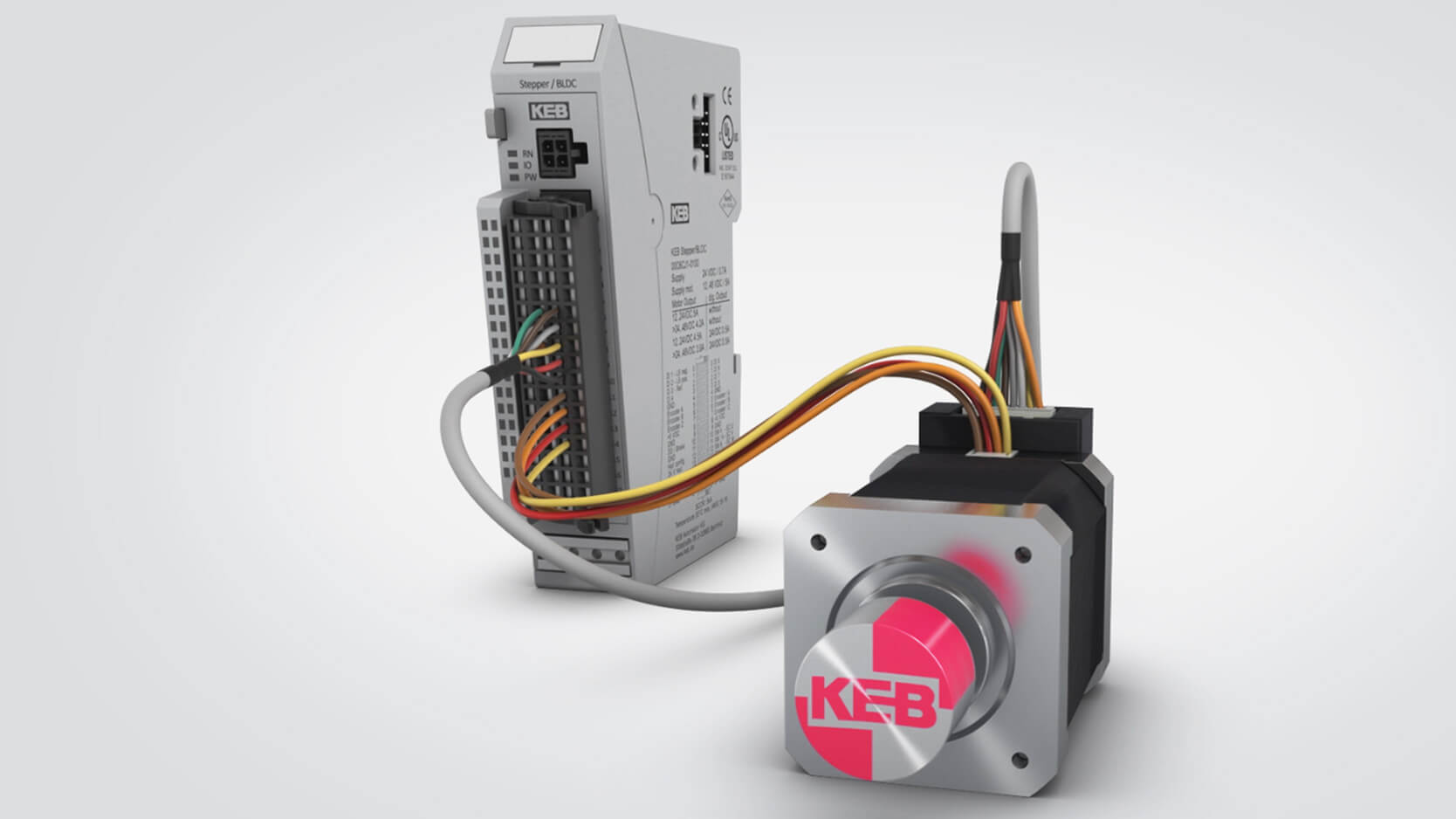Stepper Motor Powered by KEB DIN Rail Mount Steppper Module