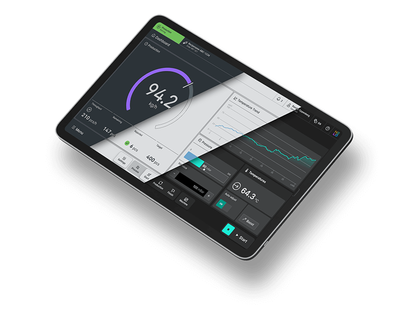 Tablet Showing HELIO HMI Software