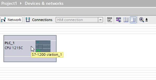 Siemens TIA portal devices and network view