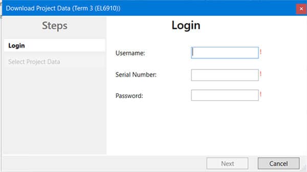 Figure 27 - Login for download