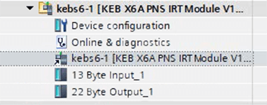 X6_Profinet Communication Setup_21_TIA portal configure KEB device process data