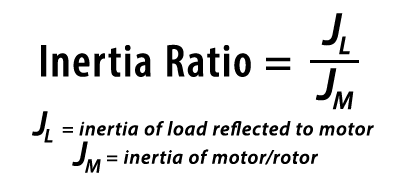 Equation to determine the inertia ratio for industrial servo motor applications