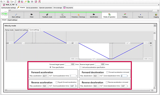 Simple Velocity mode of motor operation after the F6 identification