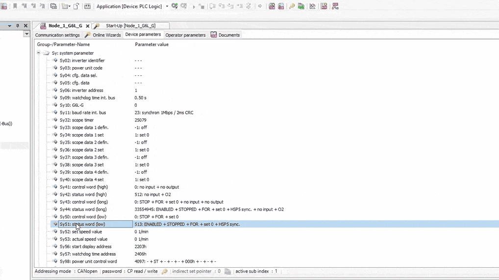 KEB Combivis software parameter feature Animation