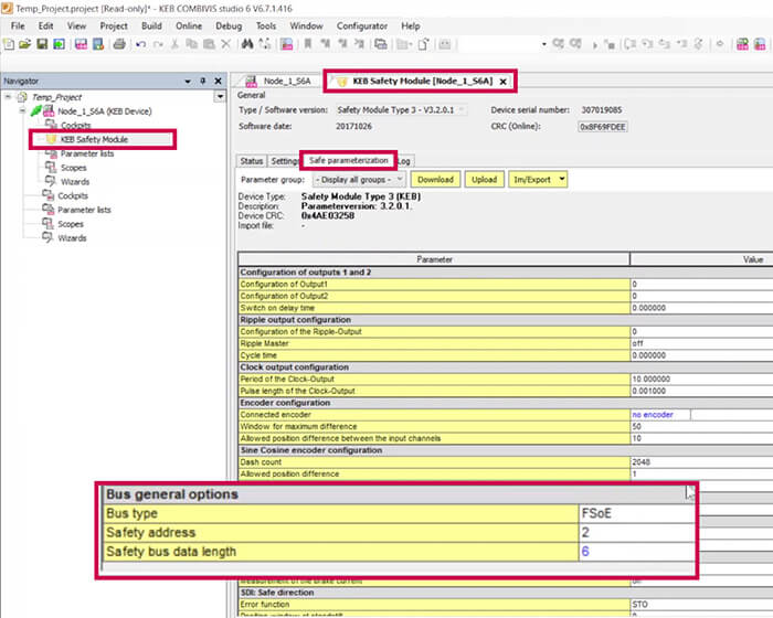 Beckhoff TwinCAT setup_Figure 15 - combivis 6 safety module parameterization