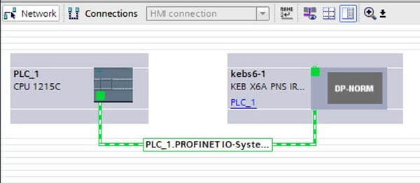 Siemens X6 TIA Portal Connected KEB device to PLC