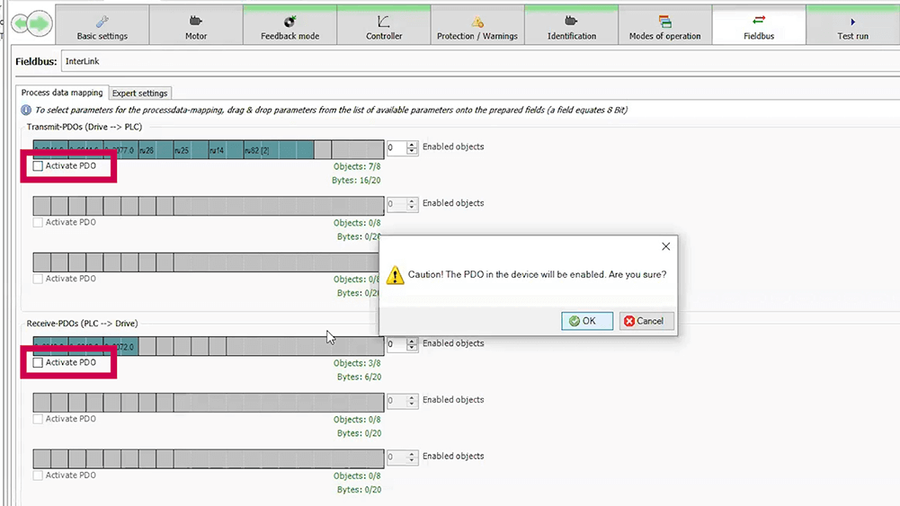 T6 Auxiliary Inverter Setup with KEB COMBIVIS Programming software. Step 7