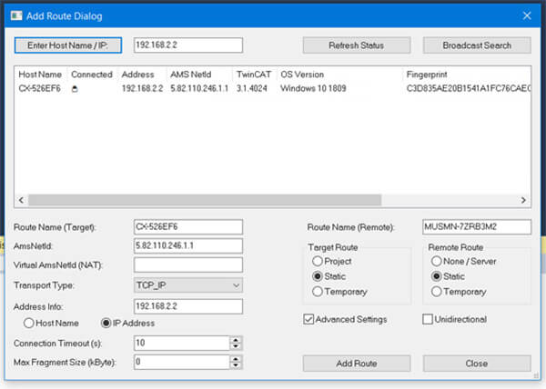 Beckhoff TwinCAT setup_Step 4_add route