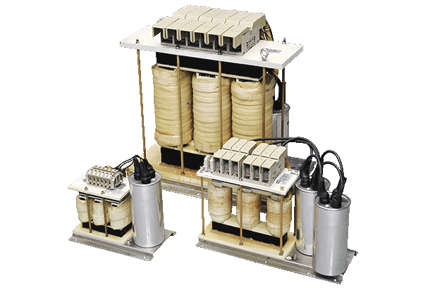 Three sizes of sine filters for VFD applications