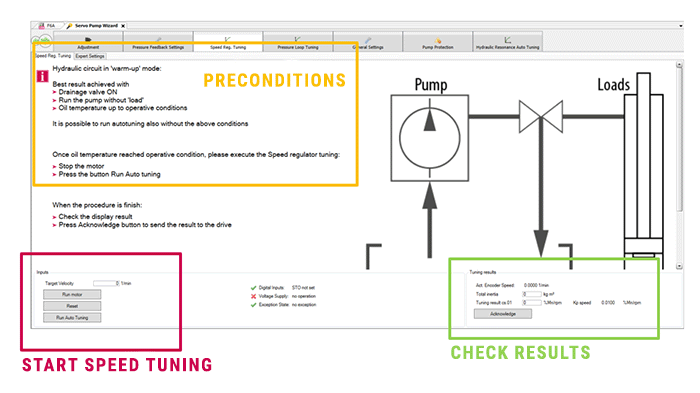 Screenshot of Servo Pump System Programming Wizards for Molding and Presses