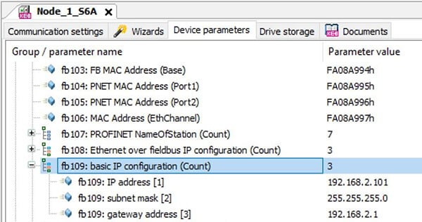 Combivis basic IP configuration for Profinet protocol