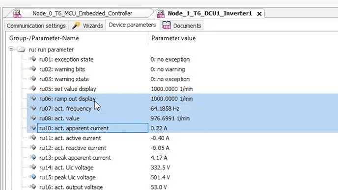 T6 Auxiliary Inverter Setup with KEB COMBIVIS Programming software. Step 10
