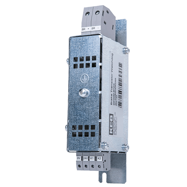Product photo of a DIN rail mounted Braking Transistor Monitor