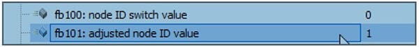 screenshot showing how to adjust node ID with a Profinet device name